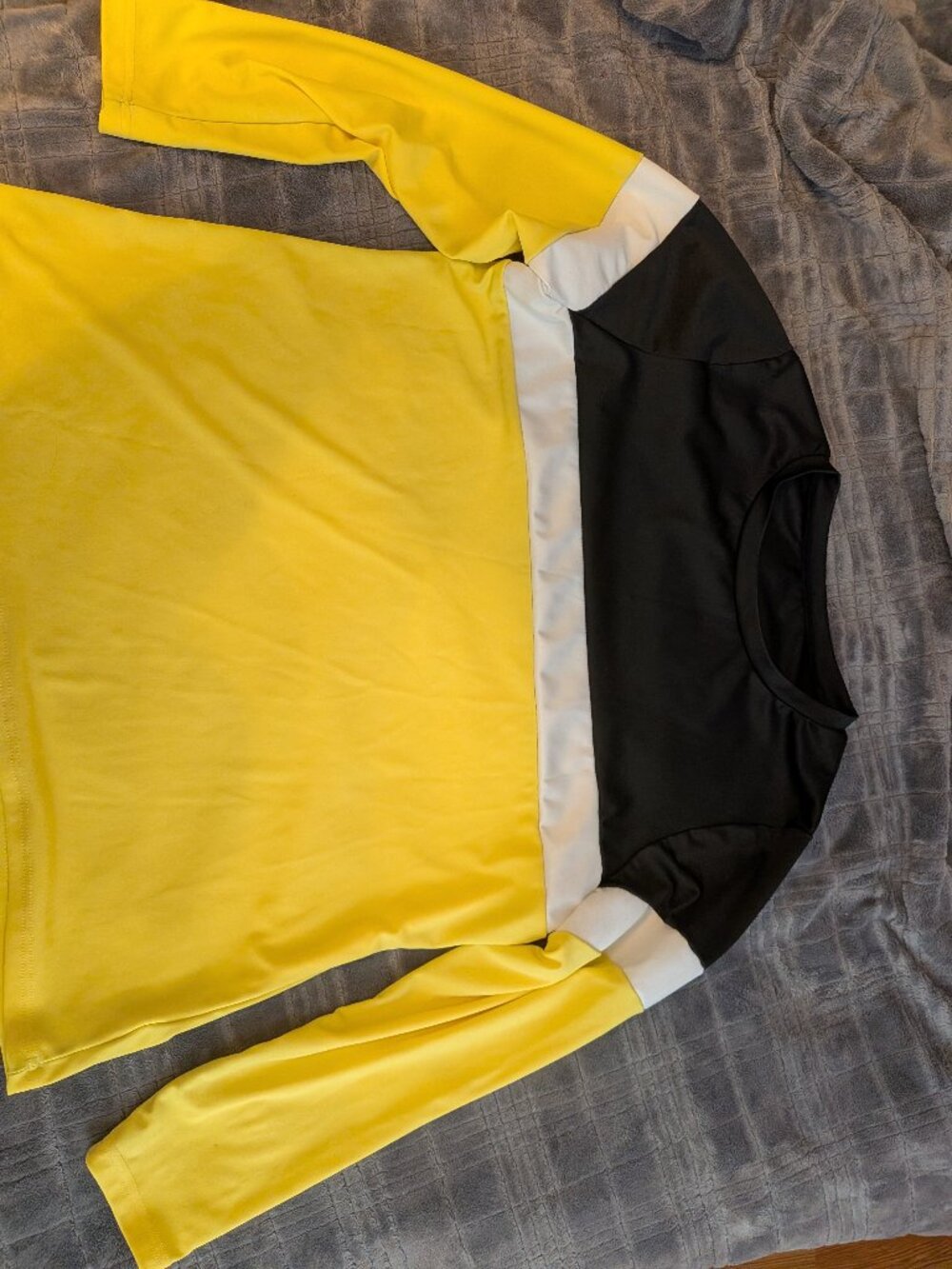 Black, White, and Yellow Shirt